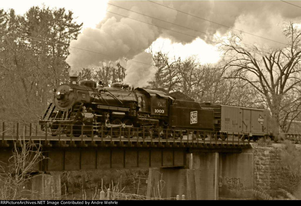 Steam over the Rock River bridge